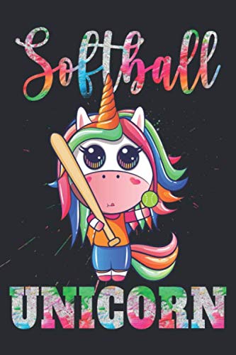Softball Unicorn: Softball Journal For Girls Cute Unicorn Watercolor Notebook For Journaling Note Taking | Blank 6x9 Lined Notebook (120 Pages) Softball Obsessed Girl Gift Idea