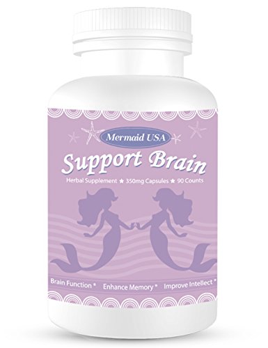 M.U Magic Brain Formula Mermaid USA Support Brain Memory Focus Clarity Energy and Sleep -Green and Natural Non-GMO 90Capsules