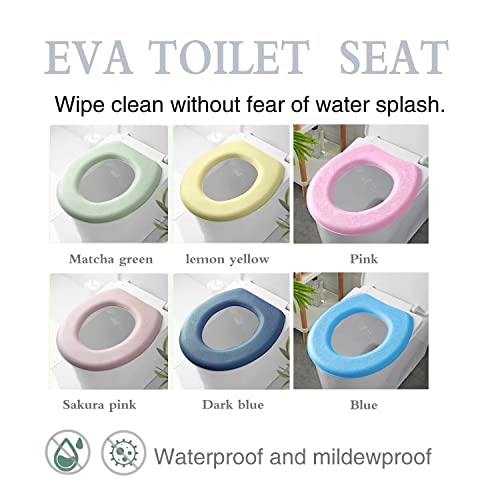 Toilet Seat Warmer, Elongated Toilet Seat Cover, Padded Toilet Seat Cushion, O-Shaped Washable Or Portable Toilet Lid Tank Cover.(Sakura Powder 2 Pcs) #TOP1