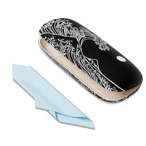 Image of Eyeglasses Case, Portable Hard Shell Protective Case for Glasses, Eyeglass Holder Box for Women with Cleaning Cloth