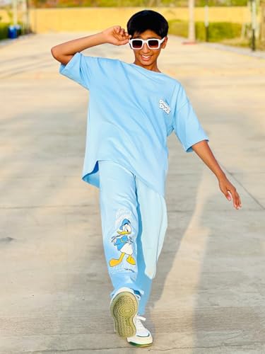 Image of Nap Chief Unisex Kids Cotton Official Characters Printed Co ord Set for Boys & Girls, Tshirt & Joggers Set for Casual Wear