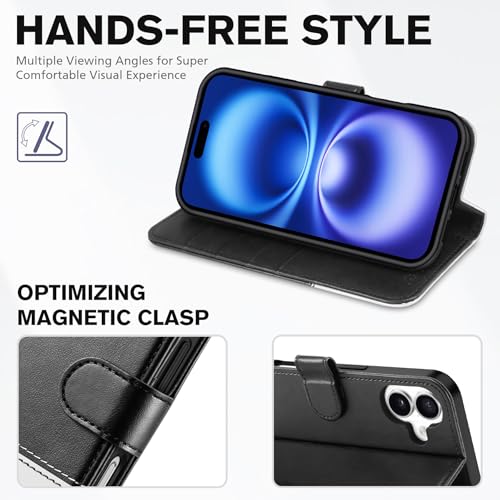 Étui iPhone 16 5G portefeuille cuir protection intégrale housse 6,1 pouces 2024 - 4