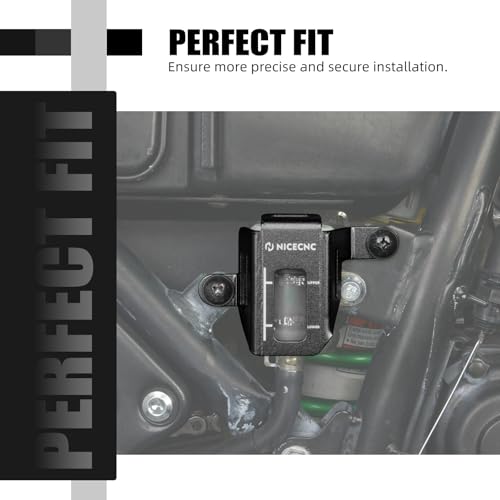 Cubierta depósito líquido freno trasero compatible con Kawasaki KLR650 2008-2018 moto negro 2
