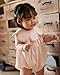 Twoflower Toddler Baby Girl one piece rompers Of Cotton，1st birthday girl outfit with collar pink Sleeveless jumpsuits in summer (Light Pink, 12 months)