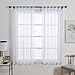 ZebraSmile 1 Panel Tab Top Sheer Drapery - Girls Room Sheer Voile Curtains - White 57(H) x 55(W) in