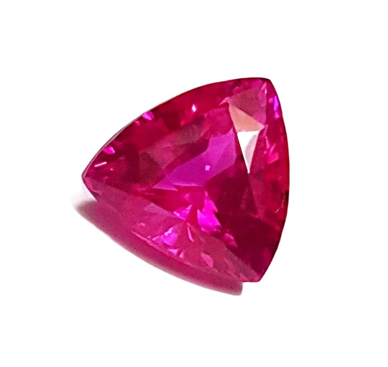 Saphir rose naturel trillion 12.4mm pour haute joaillerie unique