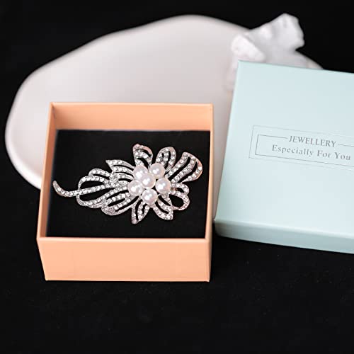 Sisslia Wedding Pearl Brooch For Women White Brooch For Women Flower Brooches For Women Rhinestone Brooches For Women Wedding Brooch #TOP5
