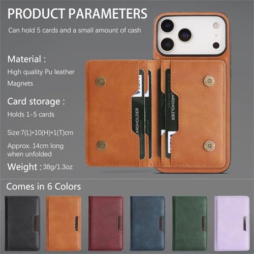 Coque iPhone 17 design portefeuille marron idéale pour voyager