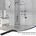 LukLoy Fixed Glass Bracket, Wall to Glass Shower Support Bar, One-Piece Casting L Shape Stabilizer Mounting Bracket for 8-12mm Shower Glass Panel, No Drill in Glass(Black, Left)