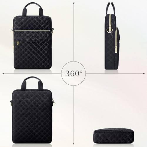 Laptop Tablet Sleeve Bag Carrying Case Fits 14 inch MacBook Pro M4 M3 M2 M1/13.6 inch MacBook air M4 M3 M2/13 Inch iPad Pro M4 Air M3/12.9 inch iPad with keyboard, Black4