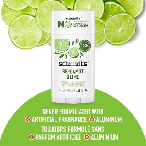 Schmidt's Natural Deodorant Stick Bergamot & Lime 48H Protection, 75g - 3