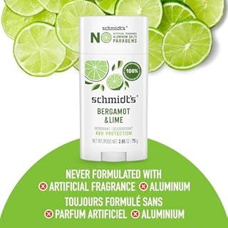 Schmidt's Natural Origin Deodorant 48 Hour Protection Bergamot & Lime Deodorant for Men and Women 75 g