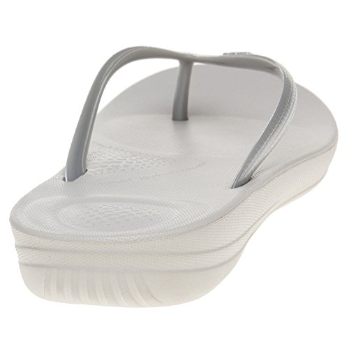 Image of FitFlop Womens iQushion Rubber Flip-Flops with Contoured Footbed for Walking, Lightweight Ergonomic Flip Flop Sandals with Arch Support and Foot Impact Pillows