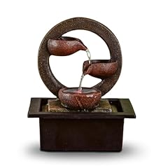 ZEN'LIGHT, fontana interna Zen Terai, decorazione per la casa originale, flusso d'acqua naturale, illuminazione a led multicolore, pompa silenziosa, L 17 x L 21 x H 25 cm