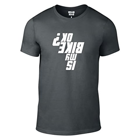 is My Bike OK? - Funny Mens Cotton Cycling T Shirt S M L XL XXL (Small, Charcoal) Cover