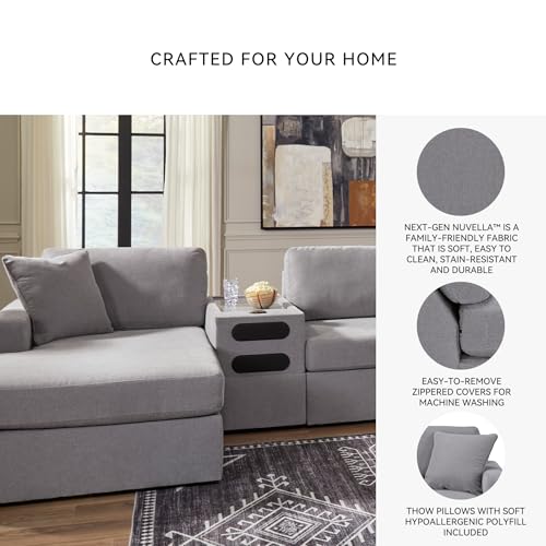 Image of Signature Design by Ashley 6-Piece Sectional with Chaise, Audio Console