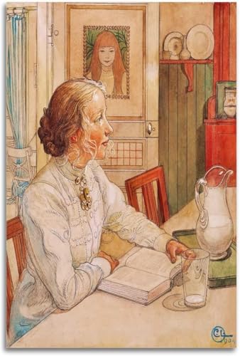 Pósters de Carl Larsson Hijas Mayor lienzo vintage de 40x60cm sin marco para decoración de salón