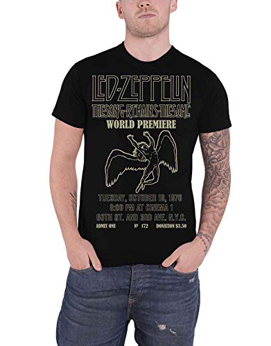 [Rock Off officially licensed products] Led Zeppelin T Shirt Tsrts World Premier Band Logo �V���� ���� �����Y �u���b�N Size L