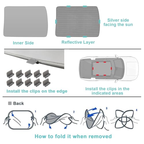 Image of BestEvMod Foldable Roof Sunshade for 2027 2026 Rivian R2 (Gray)