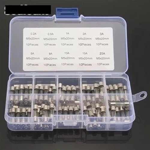 Fusibles de rechange 5x20mm rapides en verre transparent lot de 100 pièces