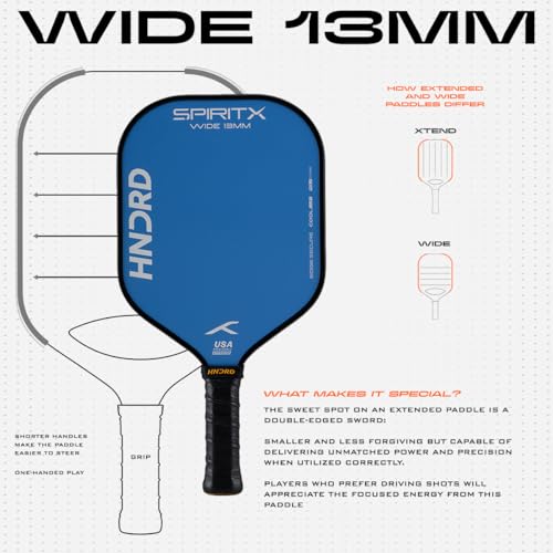 Image of Hundred Spirit X Pop - Pickleball Paddle | 13mm Core | Wide Body Power Paddle | Enhanced Sweet Spot | Ideal for Beginners & Intermediate Players | Free Paddle Bag