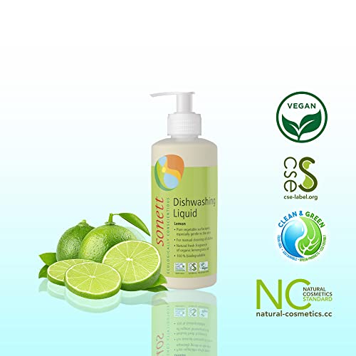 Image of Sonett Organic Dishwashing Liquid Organic 100% Biodegradable Lemon, 10 Fl.Oz (Pack of 6)