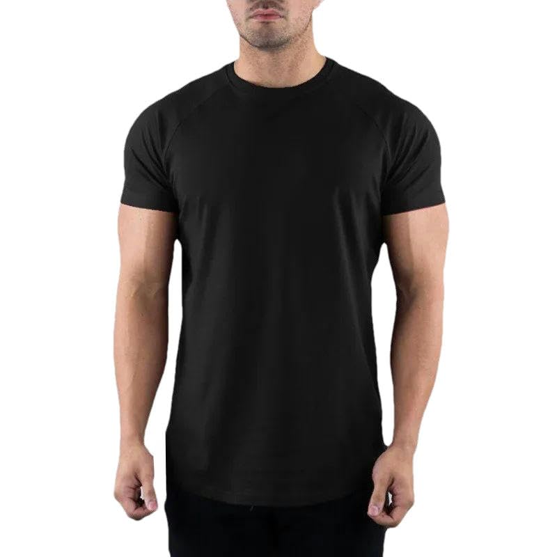 T-shirt d'été pour homme manches courtes col rond coton respirant