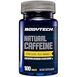 BodyTech Natural Caffeine - Supports Energy, Focus & Endurance - 200mg per Tablet (100 Tablets)