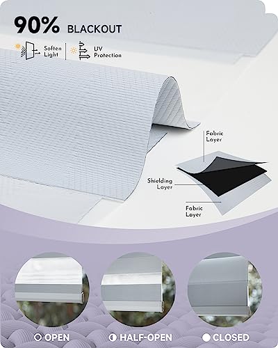 Graywind Motorized Zebra Sheer Blinds Compatible With Alexa Horizontal Light Filtering Window Shades Remote Roller Blinds With Valance For Smart Home And Office thumb #4