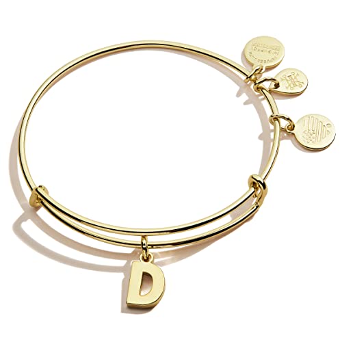 Alex and ANI Expandable Bangle for Women, Initials A to Z Letter Charms, Shiny Finish, 2 to 3.5 in