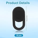 50pcs Couvertures de caméra pour ordinateur portable avant Slider, Black Ultra-Thin Webcam Cover Slide Webcam Protège votre vie privée & Sécurité pour les accessoires de tablette de téléphone de bureau portable