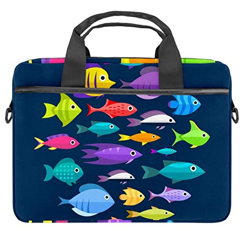Sac bandoulière ordinateur antichoc motif dessin animé multicolore 14 pouces