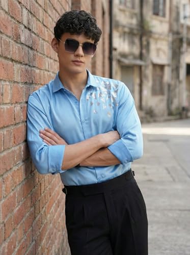 Image of IndoPrimo Men's Stylish Satin Shirt for Party, Formal, Daily and Casual Wear Full Sleeve Shirt for Mens - Trio