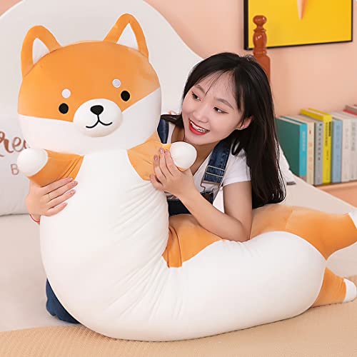 Snowolf Stuffed Animal Shiba Inu Plush Toy Soft Long Akita Body Pillow Anime Corgi Kawaii Plush Dog Soft Pillow, Plush Toy Doll Gifts For Boys Girls, 90Cm/35.4Inch #TOP3