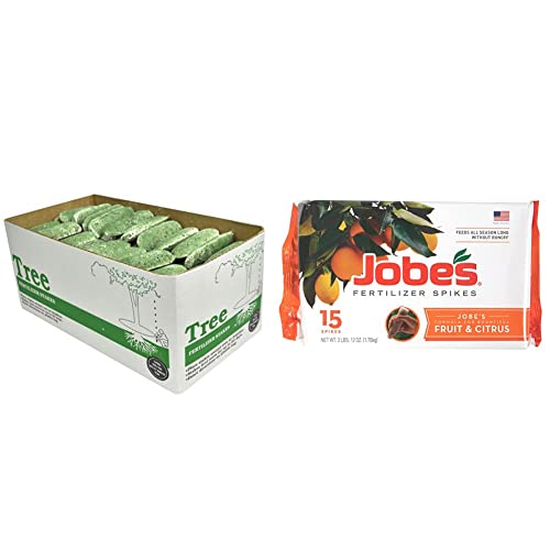 Jobe's 02610 Fertilizer Spikes Tree And Shrub, 160 Count, Brown & , 01612, Fertilizer Spikes, Fruit And Citrus, Includes 15 Spikes, 12 Ounces, Brown #TOP9