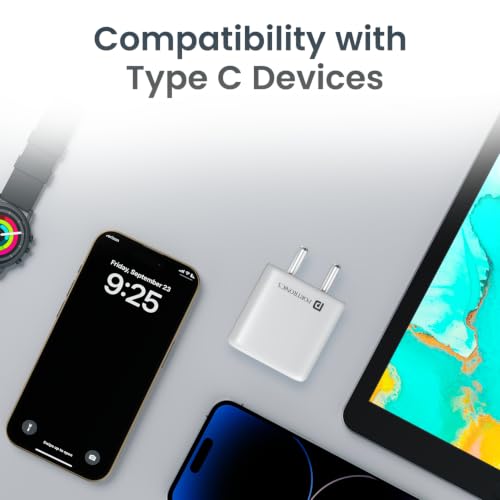 Image of Portronics 40W Adapto 40AVS GaN Type C Fast Charger, AVS & PPS Technology, 60W Peak Output, BIS Certified, Compatible with iPhone, Samsung, MacBook, iPad & Tablets (White)