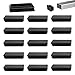 Zaky 12 pezzi Tappi di plastica Inserti Tubo Rettangolari Nero 80 x 40mm Connettore in Plastica per Tubo Quadrato Tubi di Ferro Mobili Trampolino Sedia