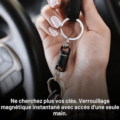 KeySmart MagConnect Pro - Porte-clés magnétique pour portefeuille, porte-clés pour clés de voiture, porte-clés détachable à libération rapide, Paquete de 6 – vue 4