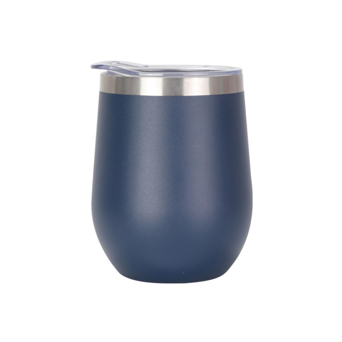 Gteller Edelstahl Stemless Weingläser, doppelwandiger vakuumisolierter Becher, mit Deckel, ideal für Wein, Kaffee, Getränke, Champagner, Cocktails Blau