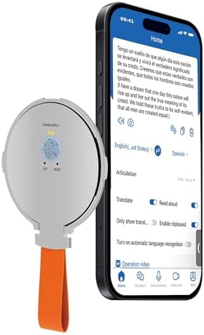 Language Translator Device for All Languages, Pocket AI Real Time Translation Device, Voice/Word/Photo/Call/Offline Translate for Travel, Business & Learning (Silvery)