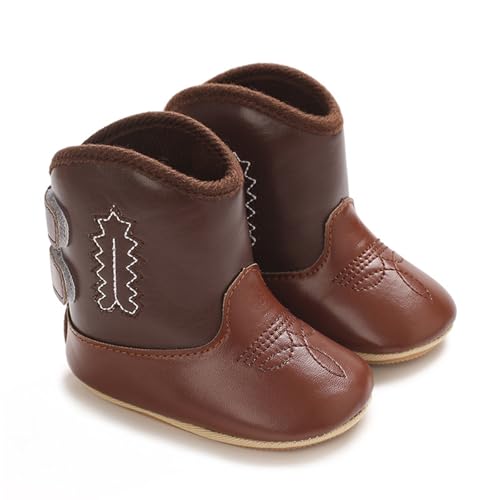 Toddler Leather Soft Sole Cowboy Boots for Baby Boys Girls Newborn Infant Prewalker Non Slip Shoes with Embroidery Size 4 Baby Shoes Boys Toddler Girl Slippers Boots2
