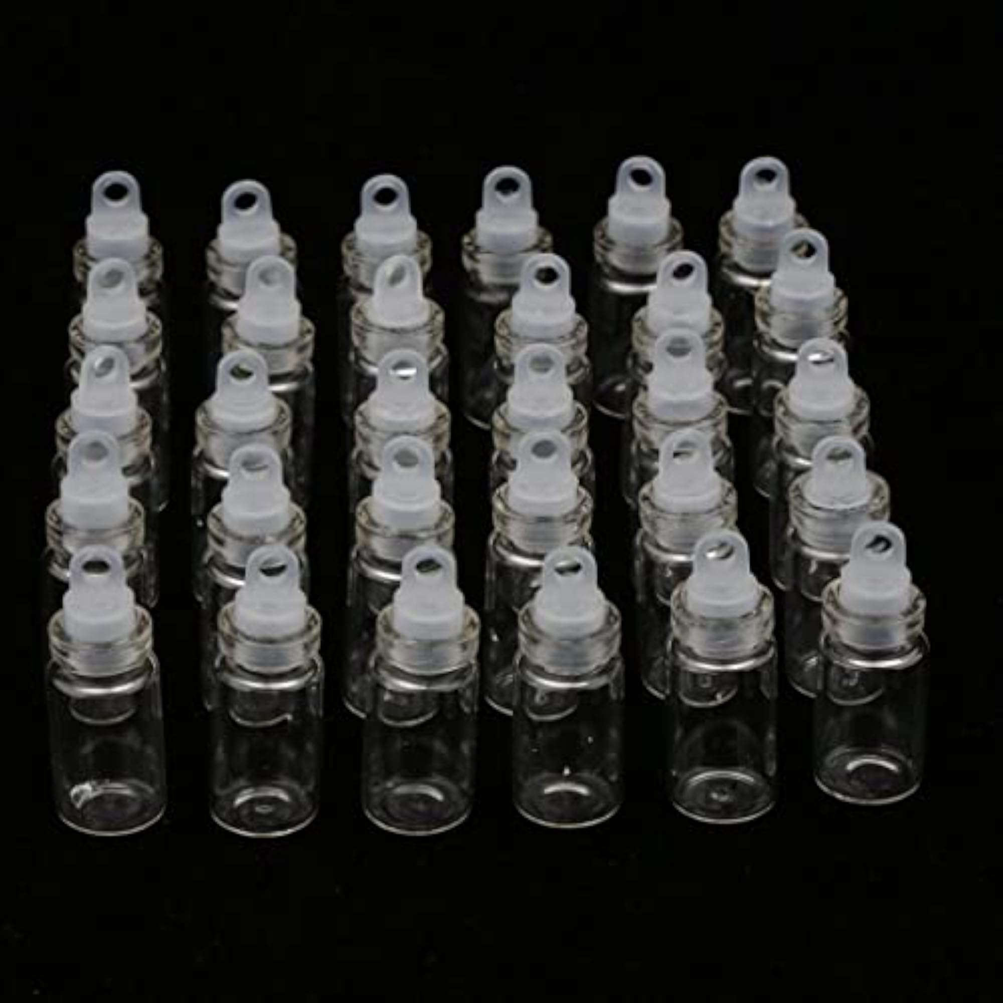 2x 30 Pieces Mini Clear Glass Jars, Essential Oil DIY Bottles