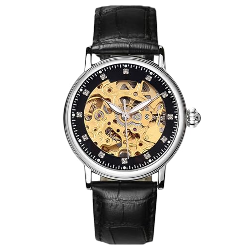 Montre mécanique automatique femme RORIOS squelette élégante avec diamants simulés