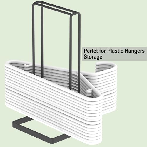 Hanger Organizer Hangers Storage, Hanger Rack Holder for 80 Velvet Hangers Plastic Hangers Wire Hangers Wood Hangers Closet Space Saving, Sturdy Clothes Hanger Stacker (Black) - Image 3