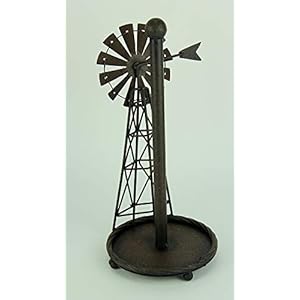 Rustic Distressed Metal Art Windmill Paper Towel Holder Kitchen Table Decor Rustic Distressed Metal Art Windmill Paper Towel Holder Kitchen Table Decor
