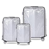 Jorvix Funda protectora transparente para maleta, 3 unidades, 20 + 24 + 28 pulgadas, resistente al agua, PVC, funda para equipaje, funda protectora para maleta, funda protectora a prueba de polvo