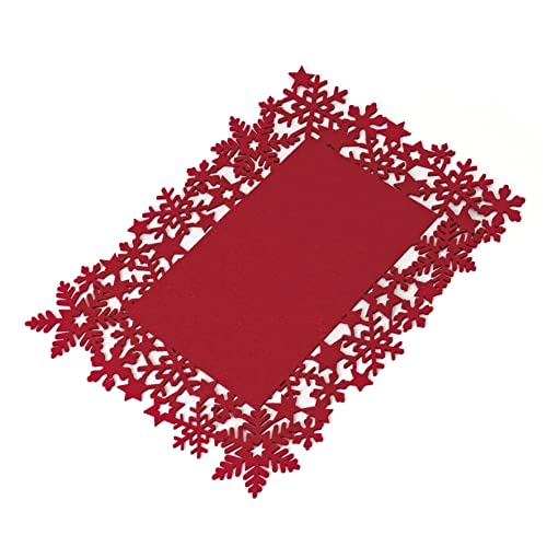 Mopec NA40 Bajo Plato o Camino de Mesa navideño de Fieltro Rojo 42x30cm, Red