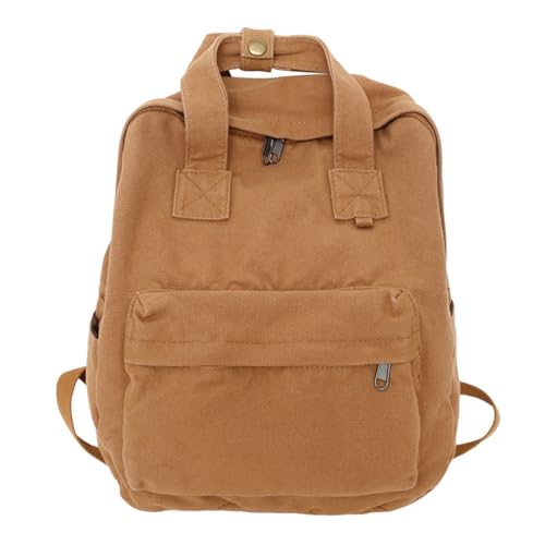Image of MaxxCloud Vintage Canvas Tote Satchel Backpack Hiking Knapsack Travel Bag Handbag Purse Rucksack 583 Khaki