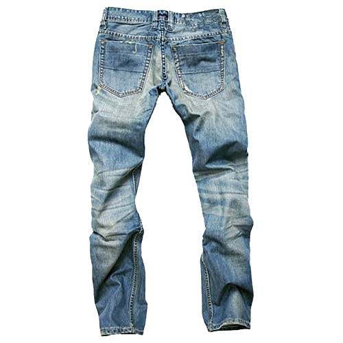 Maiyifu-GJ Men's Retro Ripped Jeans Distressed Skinny Slim Fit Stretch Denim Pants Straight Jean Trousers with Broken Holes2
