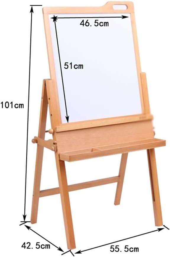 Pizarra magnética de dibujo pequeña con caballete de pizarra lateral que se puede retraer (color del tronco, 1, M)
